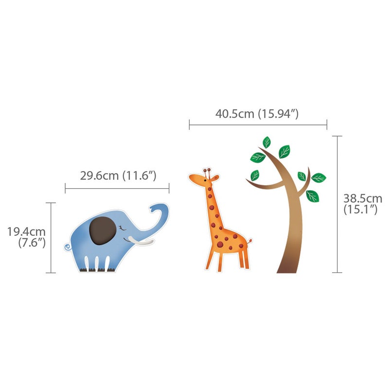 DECOWALL DW-1206 Wild Jungle Animals Kids Wall Stickers Wall Decals Peel and Stick Removable Wall Stickers for Kids Nursery Bedroom Living Room d?cor - Image 5